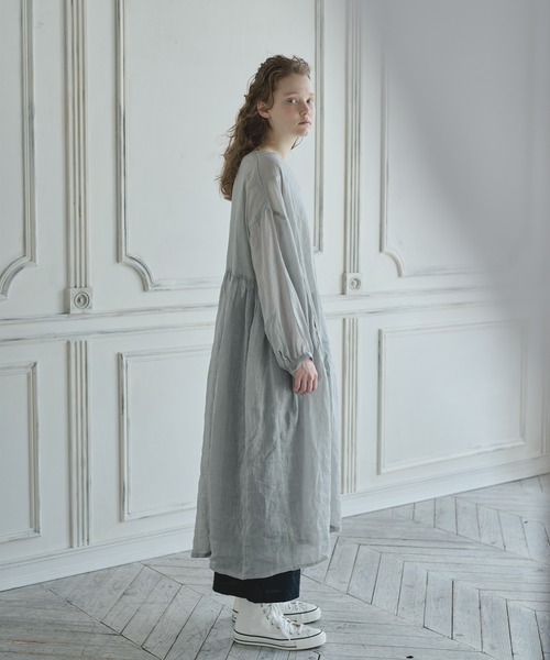 PUAL CE CIN（ピュアルセシン）の「【Du noir】リネン／麻／ラミーワンピース（ワンピース・レディース・ホワイト/ブラック/グレー・FREE）」の14枚目の写真