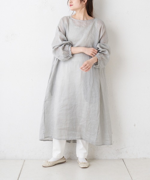 PUAL CE CIN（ピュアルセシン）の「【Du noir】リネン／麻／ラミーワンピース（ワンピース・レディース・ホワイト/ブラック/グレー・FREE）」の18枚目の写真