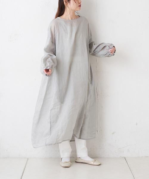 PUAL CE CIN（ピュアルセシン）の「【Du noir】リネン／麻／ラミーワンピース（ワンピース・レディース・ホワイト/ブラック/グレー・FREE）」の19枚目の写真