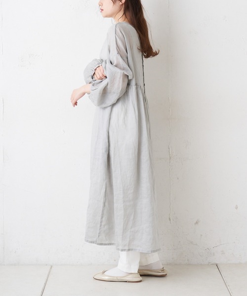 PUAL CE CIN（ピュアルセシン）の「【Du noir】リネン／麻／ラミーワンピース（ワンピース・レディース・ホワイト/ブラック/グレー・FREE）」の21枚目の写真