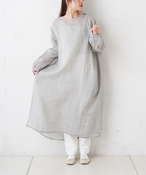 PUAL CE CIN（ピュアルセシン）の「【Du noir】リネン／麻／ラミーワンピース（ワンピース・レディース・ホワイト/ブラック/グレー・FREE）」の20枚目の写真