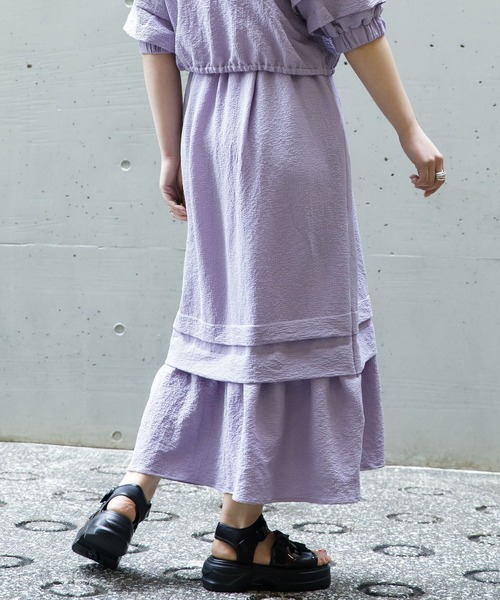 AS KNOW AS PINKY(アズノゥアズピンキー)の「しゅわっと弾けタックスカート(スカート・レディース・ブラック/グリーン/ラベンダー・FREE)」の5枚目の写真