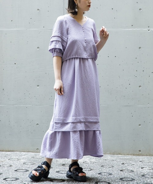 AS KNOW AS PINKY(アズノゥアズピンキー)の「しゅわっと弾けタックスカート(スカート・レディース・ブラック/グリーン/ラベンダー・FREE)」の7枚目の写真