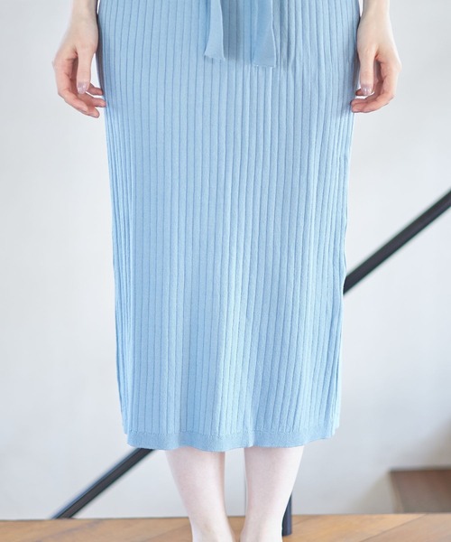 tocco closet(トッコ クローゼット)の「【ZOZO限定】ウエストりぼん付きシアーボリュームスリーブカシュクールニットワンピース(ワンピース・レディース・ブラック/ベージュ/ラベンダー/グレイッシュブルー・M)」の21枚目の写真