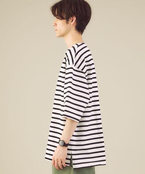 green label relaxing（グリーンレーベルリラクシング）の「SC バスク ボーダー 5分袖 カットソー（Tシャツ/カットソー・メンズ・ブラック/ケリー/その他1・SMALL/MEDIUM/X-LARGE/LARGE）」の13枚目の写真