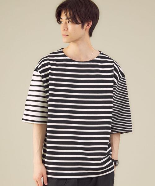 green label relaxing（グリーンレーベルリラクシング）の「SC バスク ボーダー 5分袖 カットソー（Tシャツ/カットソー・メンズ・ブラック/ケリー/その他1・SMALL/MEDIUM/X-LARGE/LARGE）」の12枚目の写真