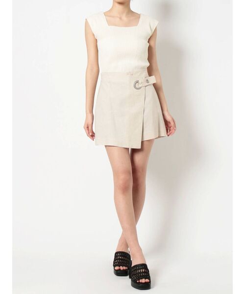 MURUA（ムルーア）の「ハイウエストラップスカパン（その他パンツ・レディース・ブラウン/アイボリー・1/2）」の11枚目の写真