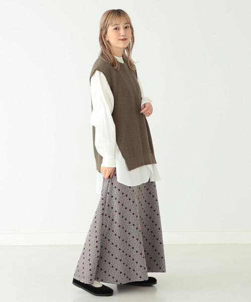 BEAMS BOY（ビームスボーイ）の「BEAMS BOY / カーディガン リブ ベスト（ベスト・レディース・グレー/オリーブ・ONE SIZE）」の11枚目の写真