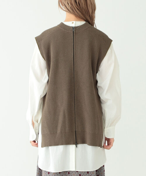 BEAMS BOY（ビームスボーイ）の「BEAMS BOY / カーディガン リブ ベスト（ベスト・レディース・グレー/オリーブ・ONE SIZE）」の13枚目の写真