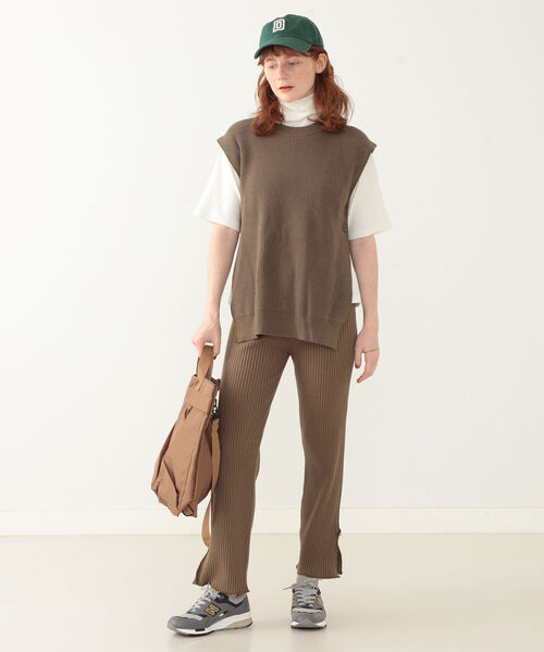 BEAMS BOY（ビームスボーイ）の「BEAMS BOY / カーディガン リブ ベスト（ベスト・レディース・グレー/オリーブ・ONE SIZE）」の16枚目の写真