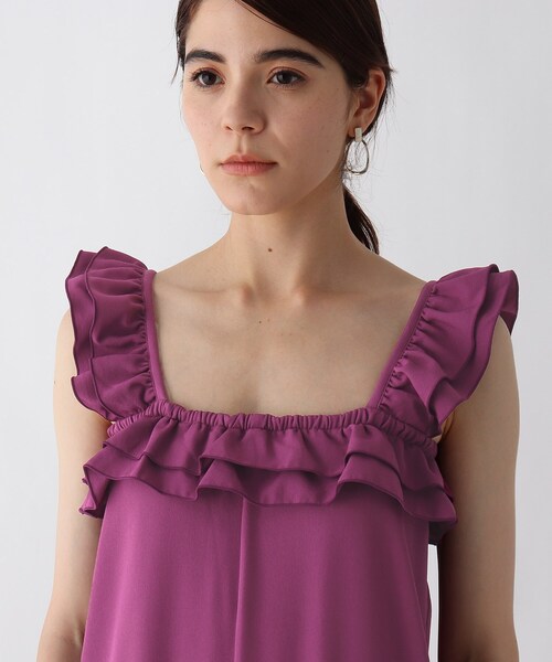 AG by aquagirl(エージーバイアクアガール)の「◆フリルロングサロペット(サロペット/オーバーオール・レディース・パープル系4/ブラック・36/38)」の3枚目の写真