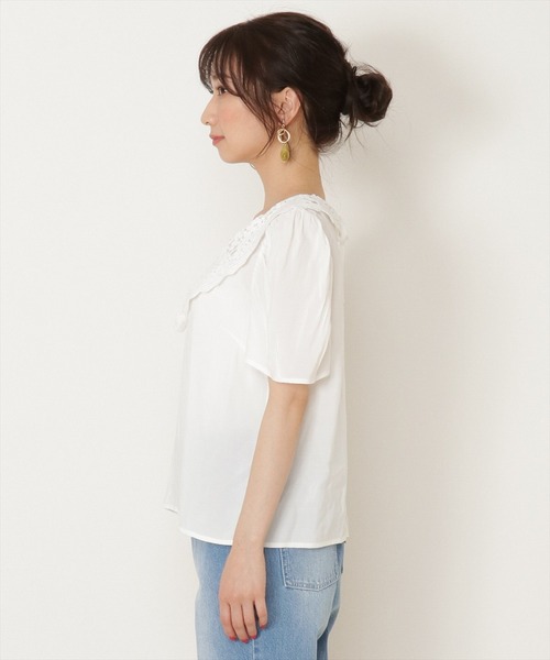 WILLSELECTION（ウィルセレクション）の「ビッグレース襟ファイユブラウス（シャツ/ブラウス・レディース・ブラック/オフホワイト・MEDIUM）」の21枚目の写真