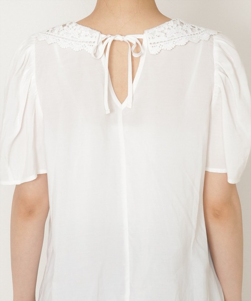 WILLSELECTION（ウィルセレクション）の「ビッグレース襟ファイユブラウス（シャツ/ブラウス・レディース・ブラック/オフホワイト・MEDIUM）」の18枚目の写真