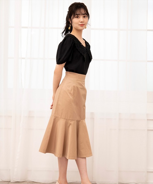 WILLSELECTION（ウィルセレクション）の「ビッグレース襟ファイユブラウス（シャツ/ブラウス・レディース・ブラック/オフホワイト・MEDIUM）」の14枚目の写真