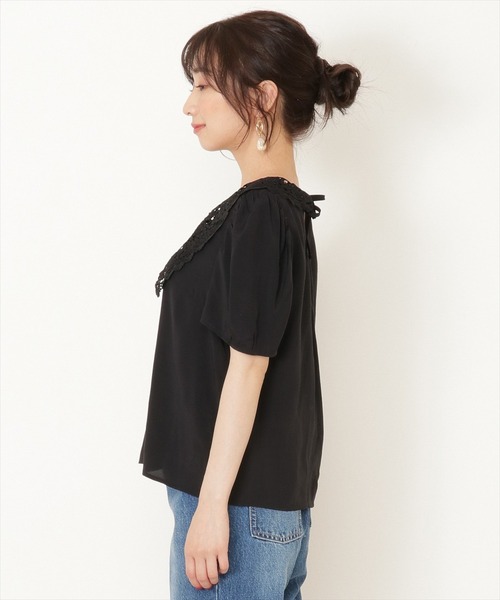 WILLSELECTION（ウィルセレクション）の「ビッグレース襟ファイユブラウス（シャツ/ブラウス・レディース・ブラック/オフホワイト・MEDIUM）」の11枚目の写真