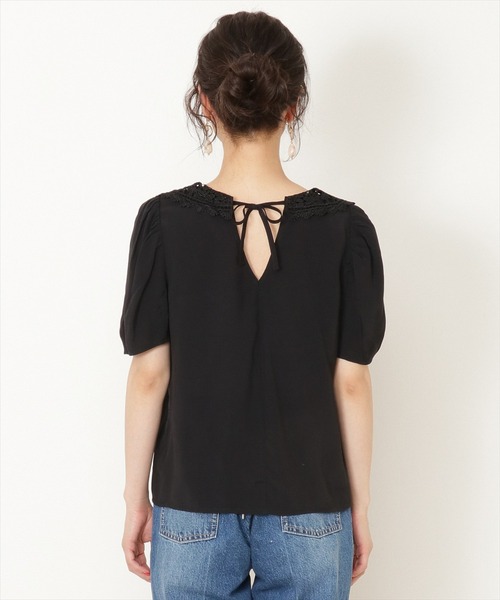WILLSELECTION（ウィルセレクション）の「ビッグレース襟ファイユブラウス（シャツ/ブラウス・レディース・ブラック/オフホワイト・MEDIUM）」の10枚目の写真