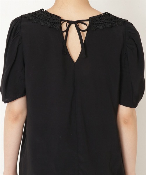 WILLSELECTION（ウィルセレクション）の「ビッグレース襟ファイユブラウス（シャツ/ブラウス・レディース・ブラック/オフホワイト・MEDIUM）」の8枚目の写真