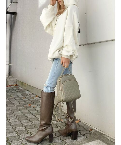 GYDA（ジェイダ）の「フェイクレザーキルティング4WAYリュック（バックパック/リュック・レディース・ブラック/オリーブ・FREE）」の11枚目の写真