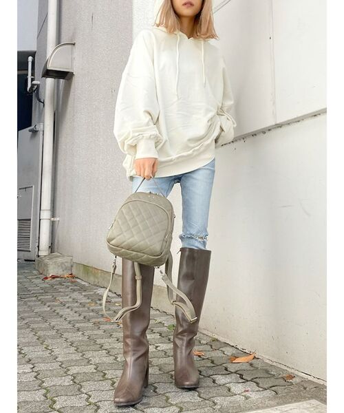 GYDA（ジェイダ）の「フェイクレザーキルティング4WAYリュック（バックパック/リュック・レディース・ブラック/オリーブ・FREE）」の6枚目の写真