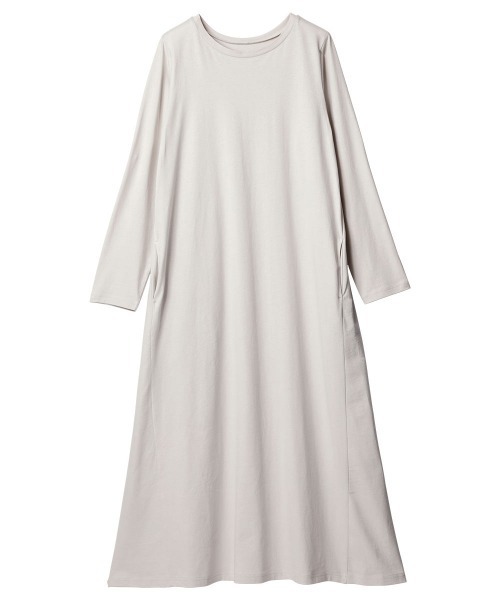 RANAN(ラナン)の「〈Beautiful Cotton 綿100%〉 マキシカットソーTワンピース(ワンピース・レディース・ライトグレー/ブラック/カーキ/チャコール/ダークブラウン/グリーン系/ダークブルー/オレンジ系その他・LL/M/L/3L)」の13枚目の写真