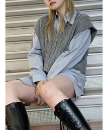 jouetie | ベストレイヤードミニワンピース(シャツワンピース)