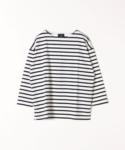 Le Minor(ルミノア)の「【SHIPS any別注】Le minor: ボーダー ロングスリーブ TEE(Tシャツ/カットソー・レディース・ホワイト/ブラック/レッド・ONE SIZE)」の9枚目の写真