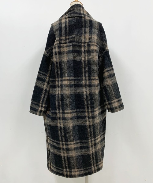 PICCIN（ピッチン）の「【日本製】〈手洗い可能〉イタリアンエアリーチェック柄ロングガウン（その他アウター・レディース・ベージュ/ブラウン/グレイッシュベージュ/グリーン/ブラック系その他・M）」の13枚目の写真