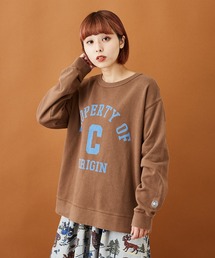 CUBE SUGAR（キューブシュガー）の「ミニ裏毛パウダー加工カレッジプリントクルーネック（スウェット）」
