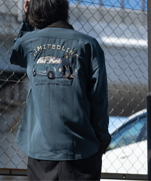 Limited Line Naive Magic（リミテッドラインナイーブマジック）の「【a】ナチュラルストレッチ バック刺繍シャツ（シャツ/ブラウス・メンズ・ブルー/ワイン/ブラウン/ブルー系その他/ブラック/マルチ/ワイン系/ベージュ/その他・MEDIUM/LARGE/X-LARGE）」の5枚目の写真