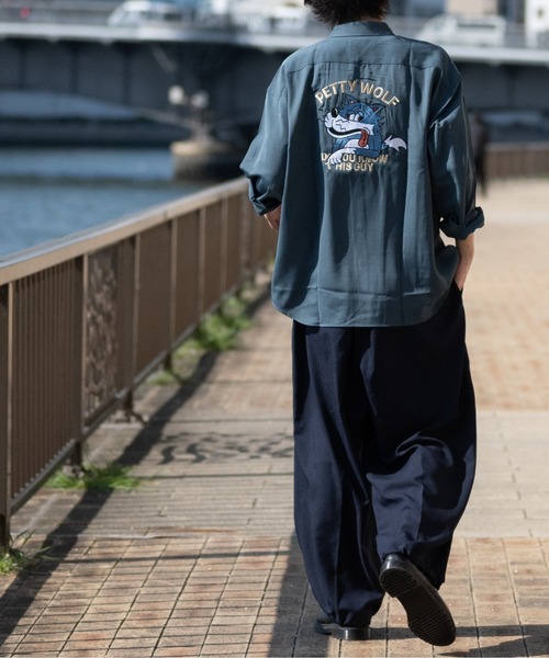 Limited Line Naive Magic（リミテッドラインナイーブマジック）の「【a】ナチュラルストレッチ バック刺繍シャツ（シャツ/ブラウス・メンズ・ブルー/ワイン/ブラウン/ブルー系その他/ブラック/マルチ/ワイン系/ベージュ/その他・MEDIUM/LARGE/X-LARGE）」の10枚目の写真