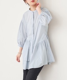 【WEB限定カラー有り】アシメティアードバンドカラーブラウス