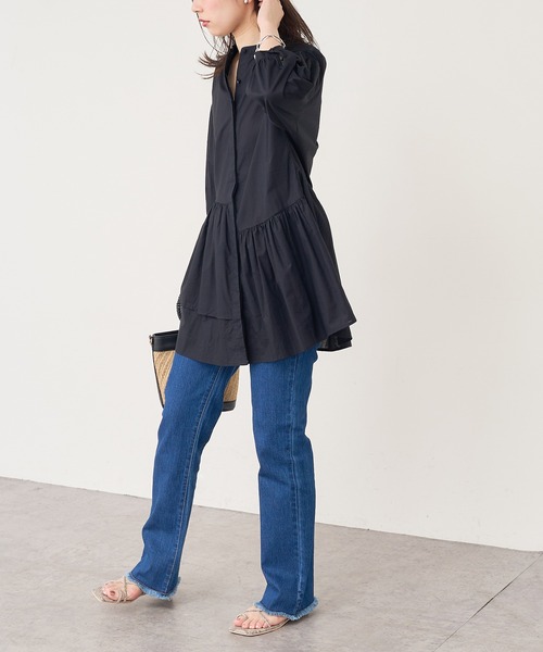 natural couture(ナチュラルクチュール)の「【WEB限定カラー有り】アシメティアードバンドカラーブラウス(シャツ/ブラウス・レディース・ブラック/オフホワイト/サックスブルー/ミント/モカ・FREE)」の15枚目の写真