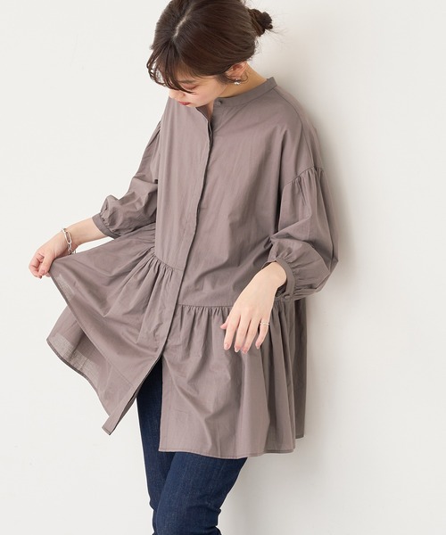 natural couture(ナチュラルクチュール)の「【WEB限定カラー有り】アシメティアードバンドカラーブラウス(シャツ/ブラウス・レディース・ブラック/オフホワイト/サックスブルー/ミント/モカ・FREE)」の21枚目の写真