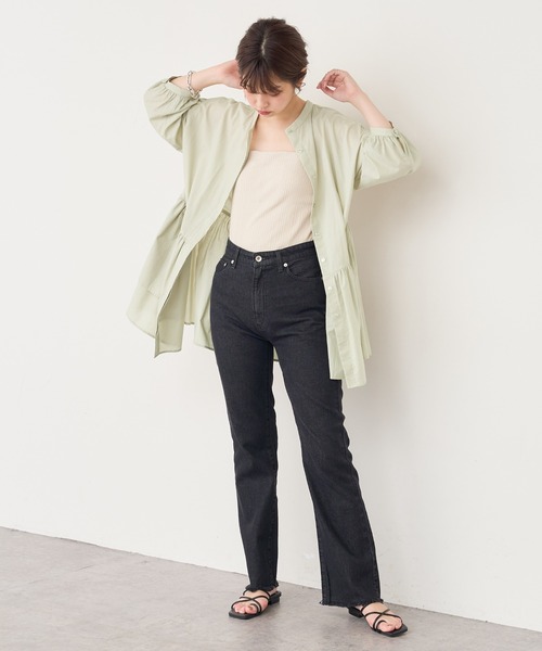 natural couture(ナチュラルクチュール)の「【WEB限定カラー有り】アシメティアードバンドカラーブラウス(シャツ/ブラウス・レディース・ブラック/オフホワイト/サックスブルー/ミント/モカ・FREE)」の13枚目の写真
