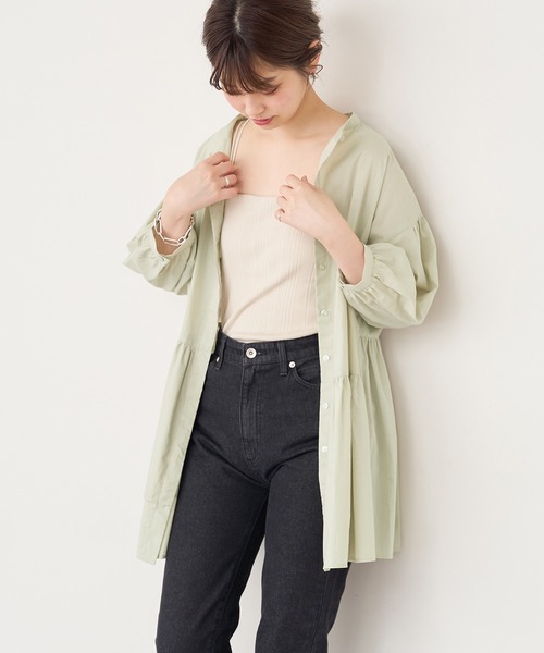 natural couture(ナチュラルクチュール)の「【WEB限定カラー有り】アシメティアードバンドカラーブラウス(シャツ/ブラウス・レディース・ブラック/オフホワイト/サックスブルー/ミント/モカ・FREE)」の19枚目の写真