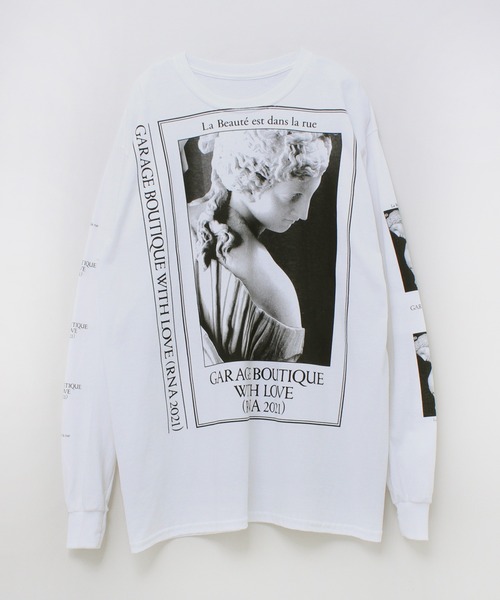 RNA（アールエヌエー）の「M1745 ガレージビーナスプリントロングTシャツ（Tシャツ/カットソー・レディース・ホワイト×レッド/ホワイト×ブラック/ブラック×ホワイト・MEDIUM）」の4枚目の写真