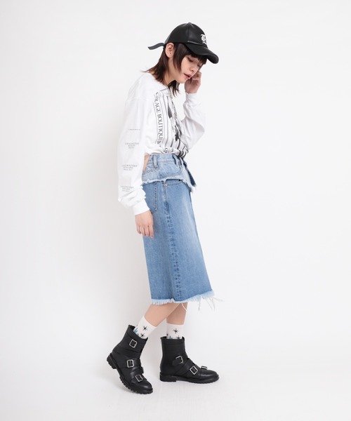 RNA（アールエヌエー）の「M1745 ガレージビーナスプリントロングTシャツ（Tシャツ/カットソー・レディース・ホワイト×レッド/ホワイト×ブラック/ブラック×ホワイト・MEDIUM）」の13枚目の写真