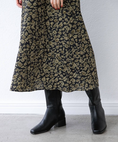 A part by（アパートバイ）の「フェイクレザーロングブーツ　228651（ブーツ・レディース・ブラック/アイボリー/ベージュ系その他・MEDIUM/LARGE）」の8枚目の写真