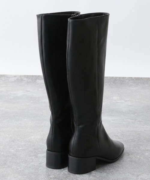 A part by（アパートバイ）の「フェイクレザーロングブーツ　228651（ブーツ・レディース・ブラック/アイボリー/ベージュ系その他・MEDIUM/LARGE）」の17枚目の写真