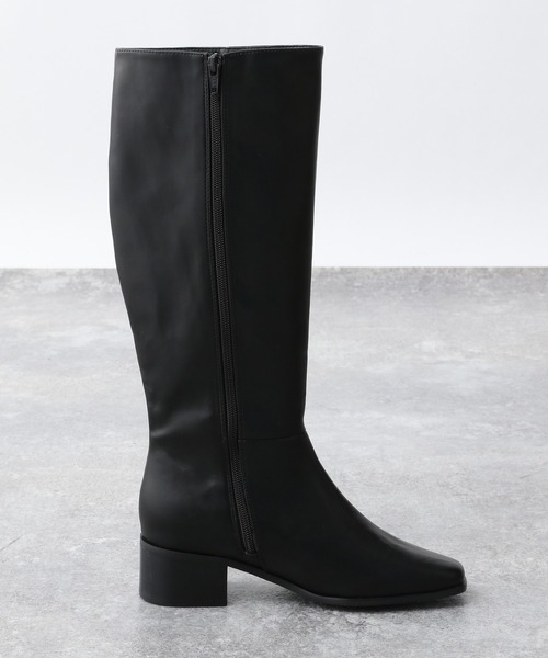 A part by（アパートバイ）の「フェイクレザーロングブーツ　228651（ブーツ・レディース・ブラック/アイボリー/ベージュ系その他・MEDIUM/LARGE）」の19枚目の写真