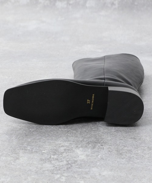 A part by（アパートバイ）の「フェイクレザーロングブーツ　228651（ブーツ・レディース・ブラック/アイボリー/ベージュ系その他・MEDIUM/LARGE）」の20枚目の写真