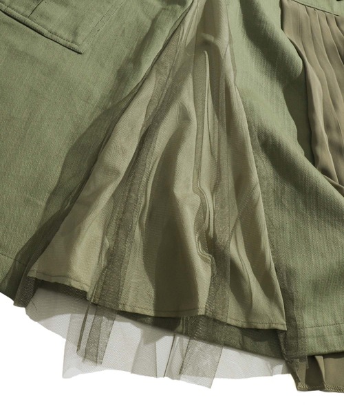 ScoLar（スカラー）の「異素材切替スカート（スカート・レディース・ブラック/カーキ・M）」の14枚目の写真