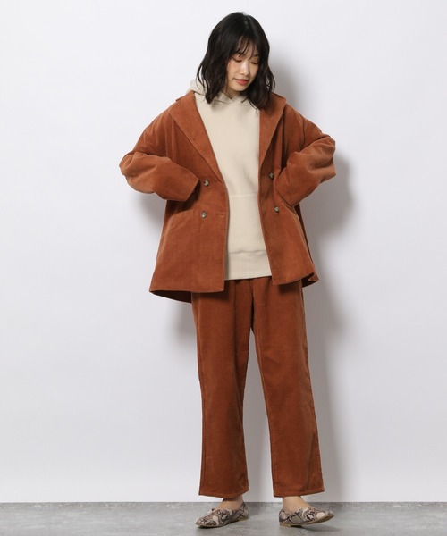 LAKOLE（ラコレ）の「コーデュロイダブルジャケット / 218786（テーラードジャケット・レディース・チョコ/カーキオリーブ/ダークオレンジ・SMALL/MEDIUM）」の19枚目の写真
