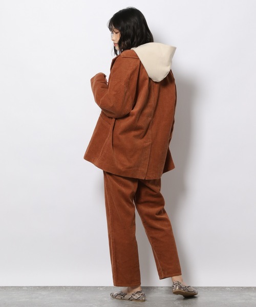 LAKOLE（ラコレ）の「コーデュロイダブルジャケット / 218786（テーラードジャケット・レディース・チョコ/カーキオリーブ/ダークオレンジ・SMALL/MEDIUM）」の21枚目の写真