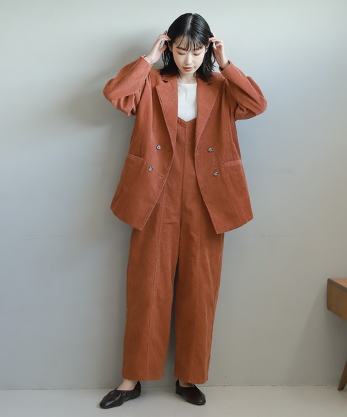 LAKOLE（ラコレ）の「コーデュロイダブルジャケット / 218786（テーラードジャケット・レディース・チョコ/カーキオリーブ/ダークオレンジ・SMALL/MEDIUM）」の4枚目の写真