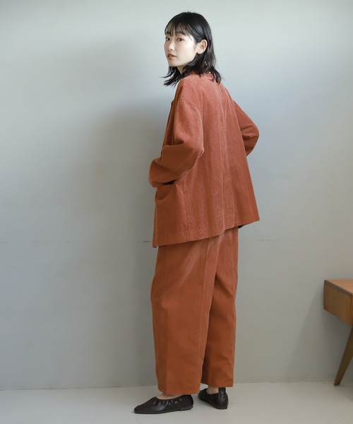 LAKOLE（ラコレ）の「コーデュロイダブルジャケット / 218786（テーラードジャケット・レディース・チョコ/カーキオリーブ/ダークオレンジ・SMALL/MEDIUM）」の6枚目の写真
