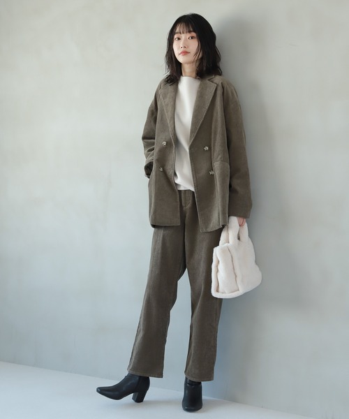 LAKOLE（ラコレ）の「コーデュロイダブルジャケット / 218786（テーラードジャケット・レディース・チョコ/カーキオリーブ/ダークオレンジ・SMALL/MEDIUM）」の12枚目の写真