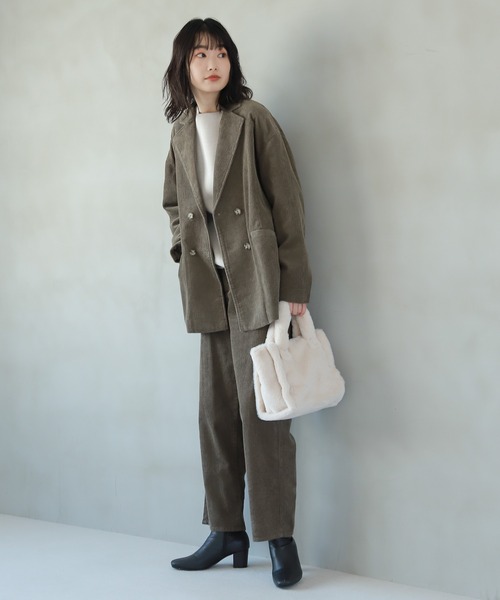 LAKOLE（ラコレ）の「コーデュロイダブルジャケット / 218786（テーラードジャケット・レディース・チョコ/カーキオリーブ/ダークオレンジ・SMALL/MEDIUM）」の13枚目の写真