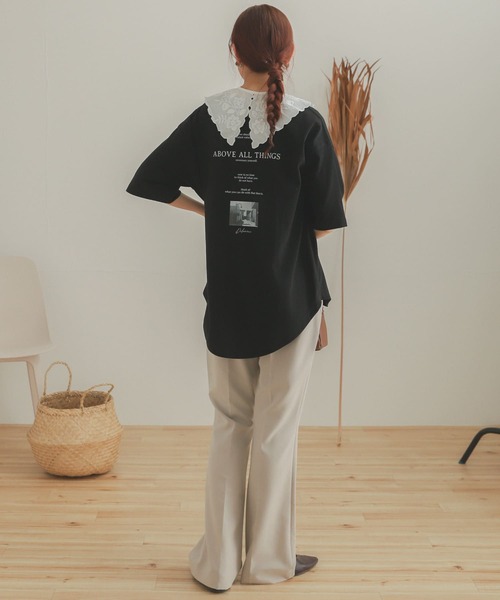 SENSE OF PLACE by URBAN RESEARCH（センスオブプレイスバイアーバンリサーチ）の「ストレッチセンタープレスセミフレアパンツ（その他パンツ・レディース・オレンジ/ブラック/ライトベージュ・SMALL/TALL/MEDIUM/X-SMALL）」の6枚目の写真