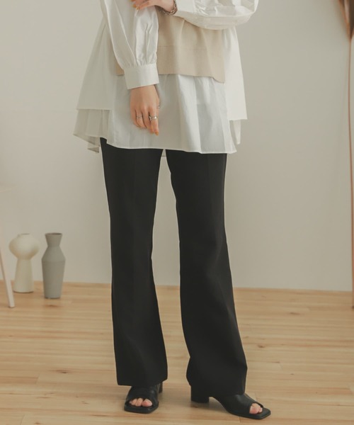 SENSE OF PLACE by URBAN RESEARCH（センスオブプレイスバイアーバンリサーチ）の「ストレッチセンタープレスセミフレアパンツ（その他パンツ・レディース・オレンジ/ブラック/ライトベージュ・SMALL/TALL/MEDIUM/X-SMALL）」の7枚目の写真